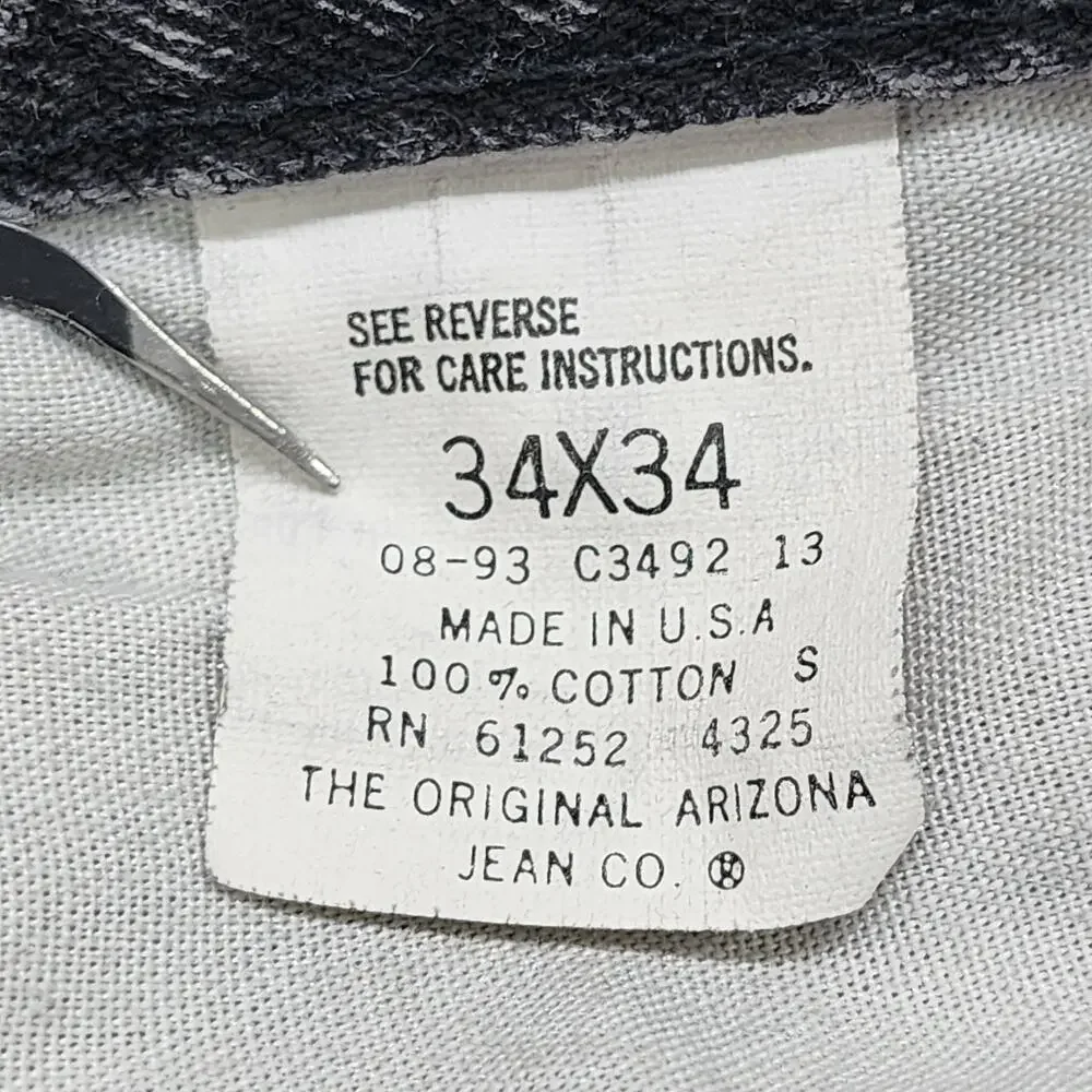 Vintage 90s Arizona Jeans Co Mens 32*X33* Black Relaxed Fit Tapered Denim Casual